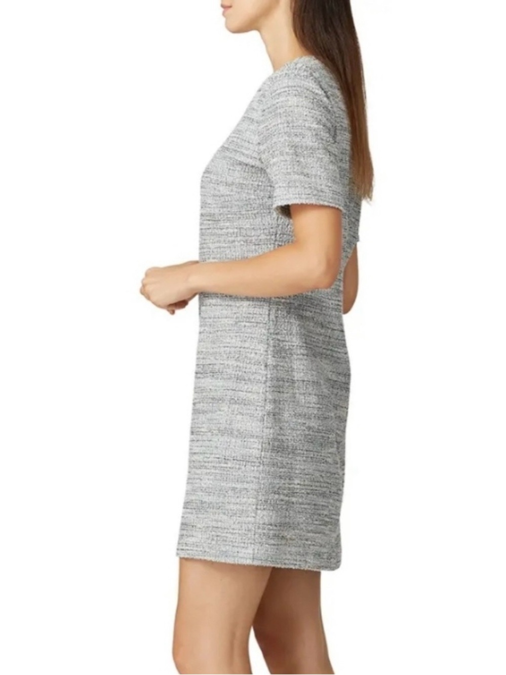 NWT Club Monaco Women's Shanice Dress $180 Textured Tweed Short Sleeve Shift M - Picture 3 of 10